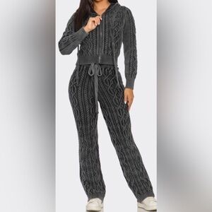Two Piece Gray Knit Sweatsuit – various sizes